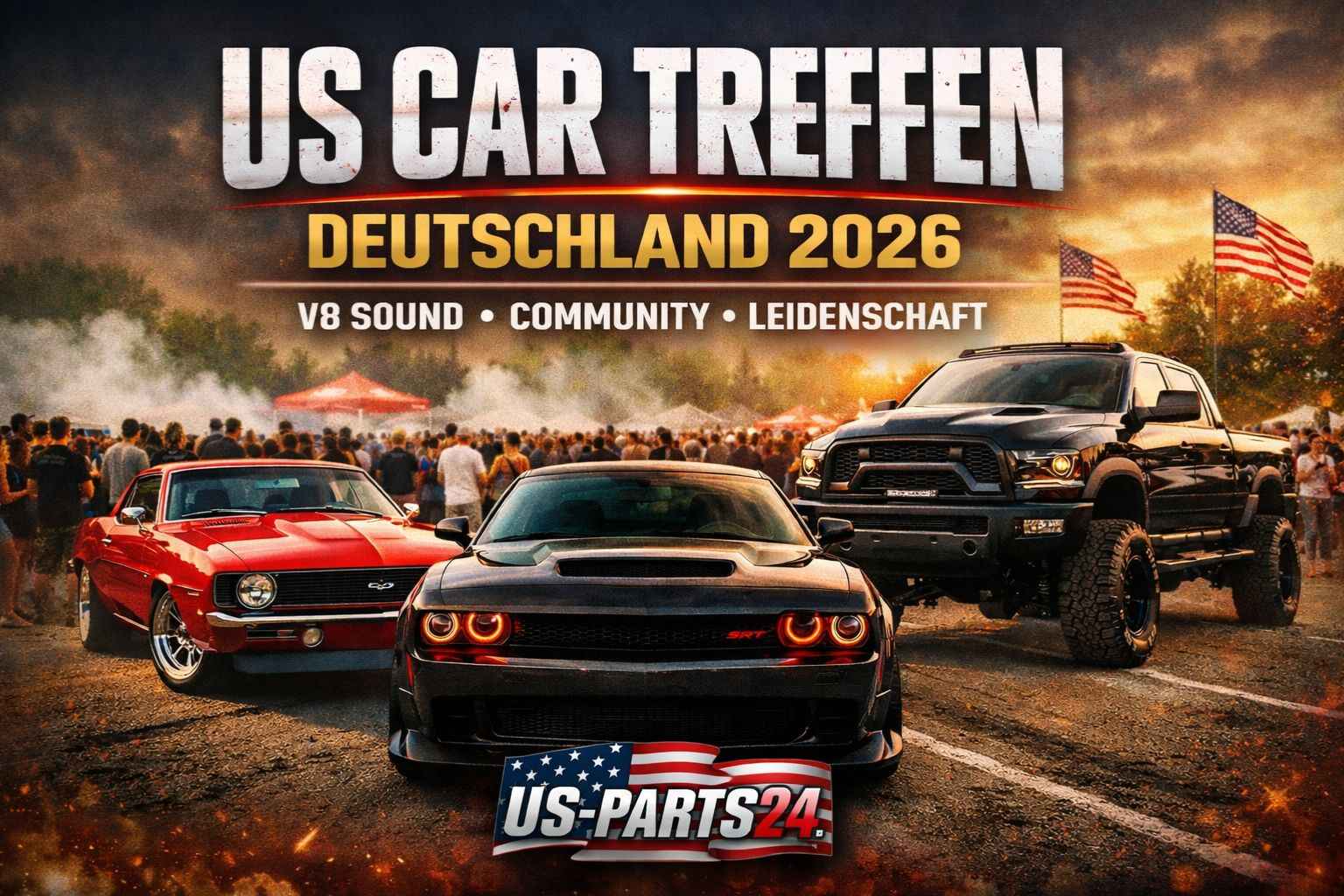 Rassemblement de voitures américaines en Allemagne 2026 – Sonorité V8, communauté et passion pure