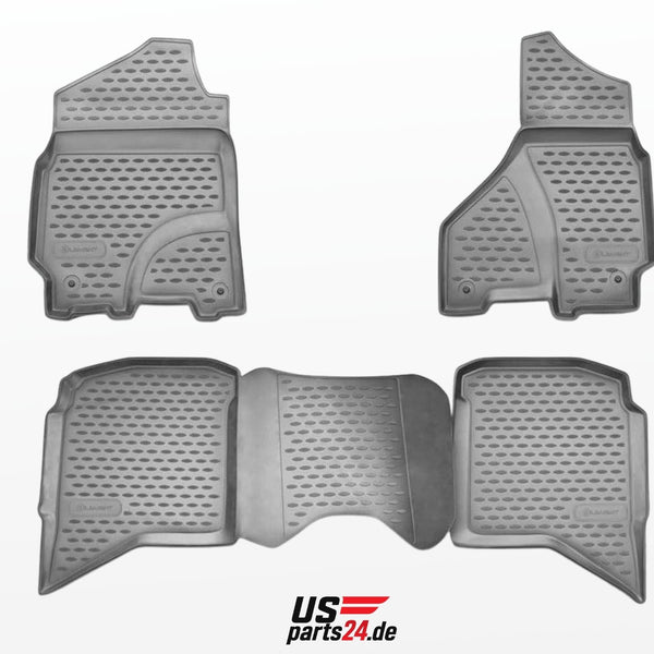 Rubber floor mat set (4-piece, custom fit) – for RAM 1500/2500/3500 Crew Cab (2002–2012)
