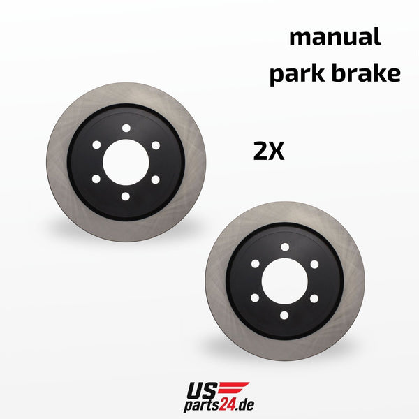 Premium brake disc set (rear axle, 6-hole) – suitable for Ford F-150 (2010–2020, manual parking brake)