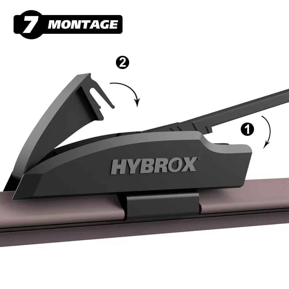 HYBROX Front Scheibenwischer – US-Modelle (Cadillac, Chevrolet, Ford, GMC, RAM, Chrysler)